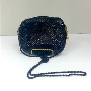Vintage Black Mesh Mini Cross Body Bag Adorable